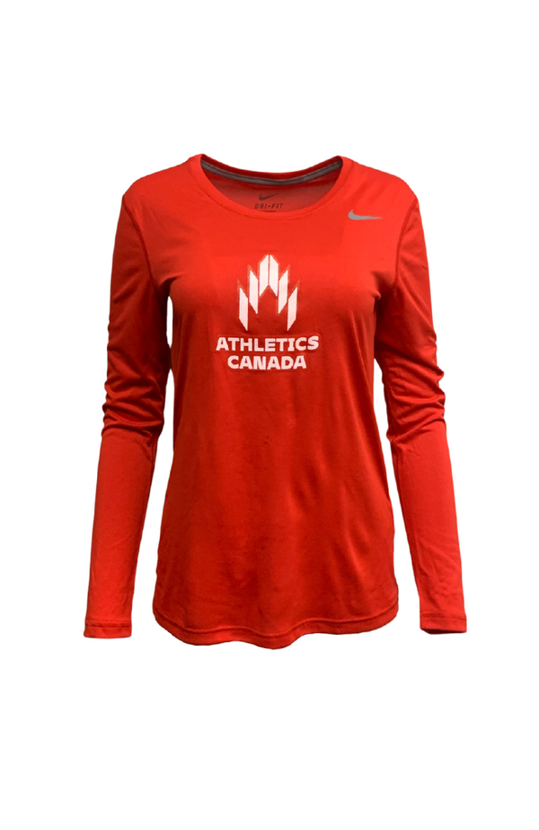 T-shirt à manches longues Nike Legend d’Athlétisme Canada pour femmes