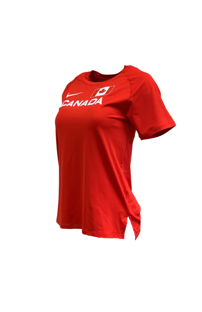 Nike red shirt womens cheap