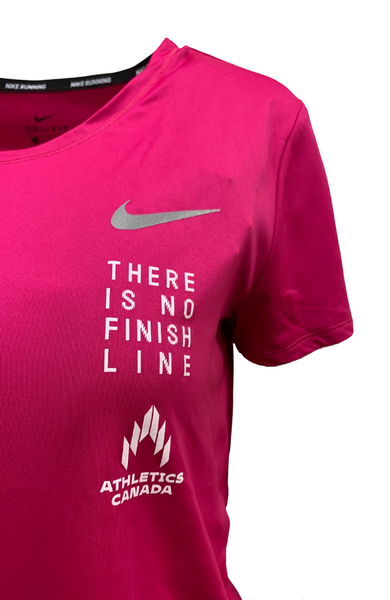 Nike T Shirt Women XL Slim Adult Pink Swoosh Athletic Dri Fit Run