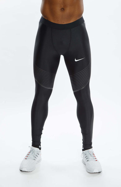 Mens Nike Pro Elite Sponsored Black Speed Tights Compression Pants Running S