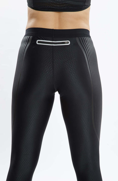 Womens Large Nike Power Speed 7/8 Gray Metallic Running Tights Pants  AR4408-027
