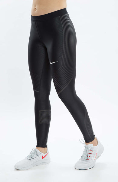 Nike One Womens Power Flash Running Tights CN9880-010 Black-Size Medium